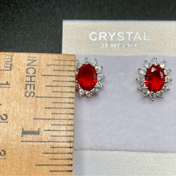 Crystal Necklace and Earring Set silver tone metal 18kgp 🎁📦 - Picture 7 of 7